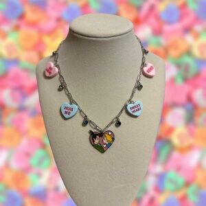 Disney Peter Pan and Wendy Valentines Charm Necklace